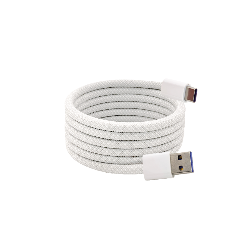 Braided magnetic data cable-U-C port-66W-white-length 1m-1 piece - Option1