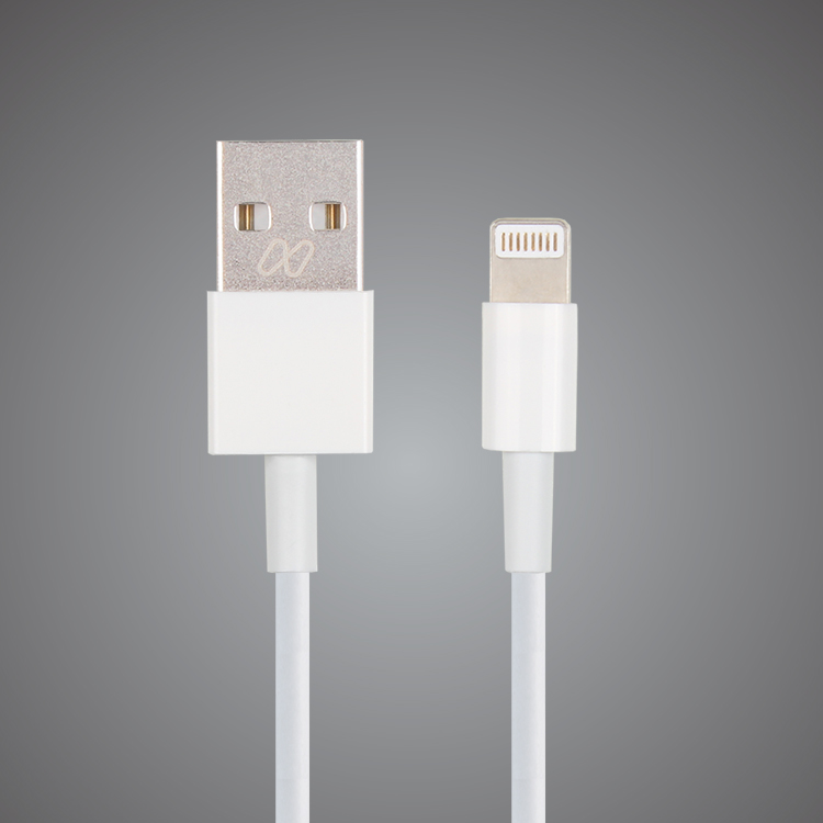 Fast charging data cable-U+L port model-white-length 1m-TPE+ copper-1 piece - Option1