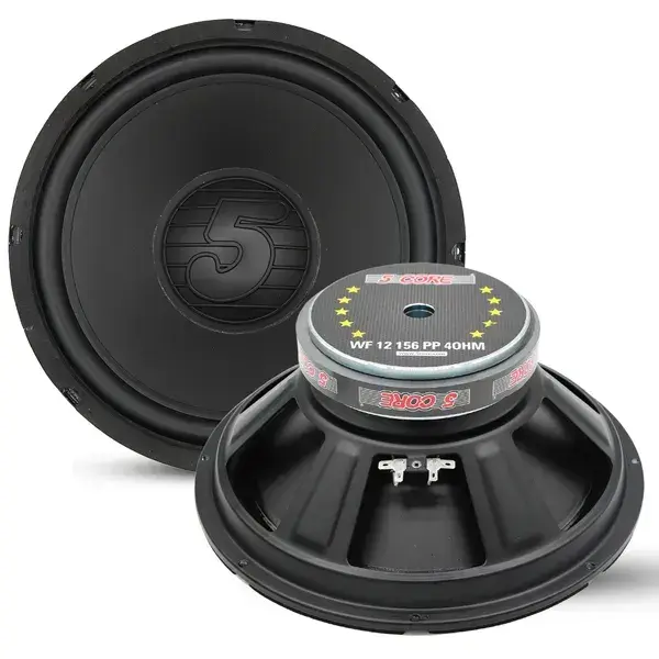 5 Core 12 Inch Woofer 400W Car Audio Subwoofer 4 Ohm Impedance Replacement Deep Bass Sub W 50 Oz Y30 Magnet Poly Cone Rubber Surround For Vehicle Sound System - WF 12 156 PP 4OHM