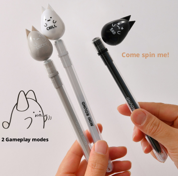 Magnetic suspension pen-cartoon model-white pole-0.5mm-1 piece - Option1