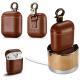 Genuine Leather Wireless Earbud Case With Loop Closure