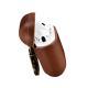 Genuine Leather Wireless Earbud Case With Loop Closure