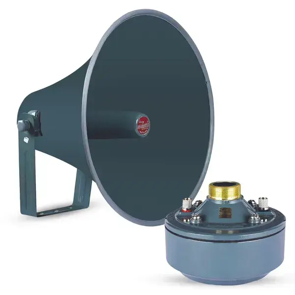 PA Horn Speaker Set 2 Compression Driver 600W 16 Ohm Weatherproof Aluminum Body 18 TPI Thread