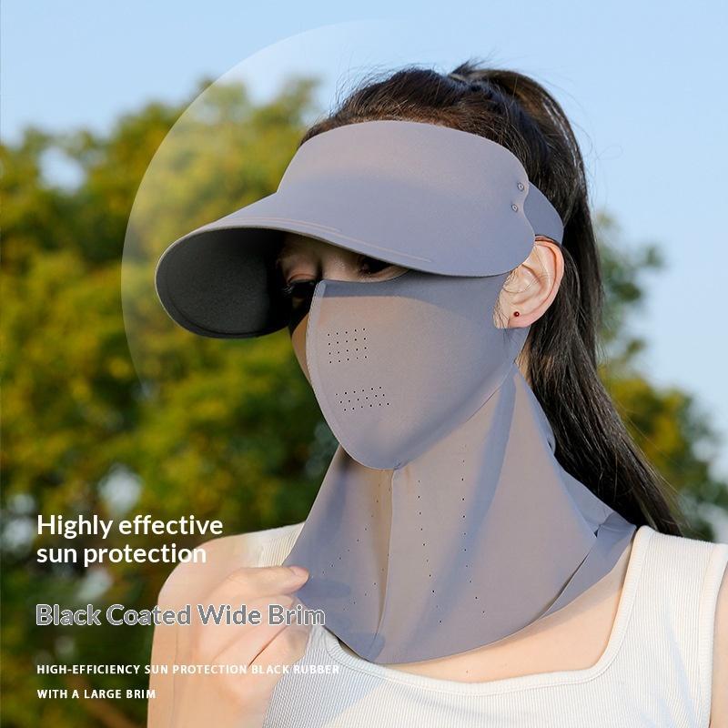 Womens All-in-One Sun-Protective Hat With Wide Brim And Seamless Design For Face And Neck