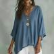 European And American Springsummer Denim T-shirt With Three-quarter Sleeves