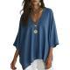 European And American Springsummer Denim T-shirt With Three-quarter Sleeves