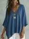 European And American Springsummer Denim T-shirt With Three-quarter Sleeves