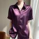 Womens Short-sleeved Blouse High-end Solid-color Elegant Versatile Shirt