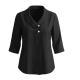 Casual Cotton-linen V-neck Top Three-quarter-sleeve Relaxed-fit Shirt