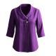 Casual Cotton-linen V-neck Top Three-quarter-sleeve Relaxed-fit Shirt