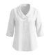 Casual Cotton-linen V-neck Top Three-quarter-sleeve Relaxed-fit Shirt