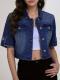 Navy Blue Lapel Single-breasted Outerwear Top