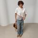 Niche Style Mesh Lace Patchwork T-shirt Short Sleeves