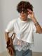 Niche Style Mesh Lace Patchwork T-shirt Short Sleeves