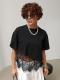 Niche Style Mesh Lace Patchwork T-shirt Short Sleeves