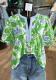 European And American Womens V-neck Ruffled-sleeve Short Sleeve
