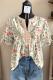 European And American Womens V-neck Ruffled-sleeve Short Sleeve