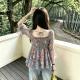Summer New Arrival Flared-sleeve Floral Top