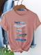 Womens Art-Print Casual Short-Sleeve T-Shirt