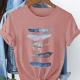 Womens Art-Print Casual Short-Sleeve T-Shirt