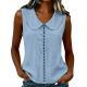 Loose-fit Vest With A Turn-down Collar Lace-panel Design And A Casual Sleeveless Style