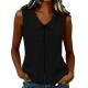 Loose-fit Vest With A Turn-down Collar Lace-panel Design And A Casual Sleeveless Style