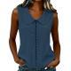 Loose-fit Vest With A Turn-down Collar Lace-panel Design And A Casual Sleeveless Style