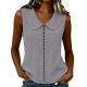 Loose-fit Vest With A Turn-down Collar Lace-panel Design And A Casual Sleeveless Style