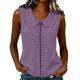 Loose-fit Vest With A Turn-down Collar Lace-panel Design And A Casual Sleeveless Style