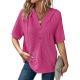 Lightweight Waffle-knit Short-sleeve Top For Summer