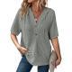 Lightweight Waffle-knit Short-sleeve Top For Summer
