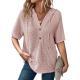Lightweight Waffle-knit Short-sleeve Top For Summer