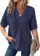 Lightweight Waffle-knit Short-sleeve Top For Summer
