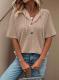 Lightweight Waffle-knit Short-sleeve Top For Summer