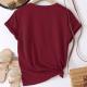 Solid Round Neck Tee Celebrity-Style Short-Sleeve Casual Top
