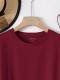 Solid Round Neck Tee Celebrity-Style Short-Sleeve Casual Top