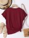 Solid Round Neck Tee Celebrity-Style Short-Sleeve Casual Top