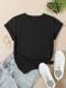 Solid Round Neck Tee Celebrity-Style Short-Sleeve Casual Top
