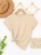 Solid Round Neck Tee Celebrity-Style Short-Sleeve Casual Top