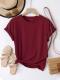 Solid Round Neck Tee Celebrity-Style Short-Sleeve Casual Top