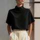 Womens Solid-color Versatile New Chinese-style Mandarin-collar Top