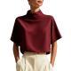 Womens Solid-color Versatile New Chinese-style Mandarin-collar Top