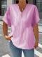 Fashionable Casual Solid-color V-neck T-shirt With Buttons