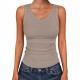 V-neck Ribbed Slim-fit Sleeveless Knit Top Stylish And Casual