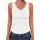 V-neck Ribbed Slim-fit Sleeveless Knit Top Stylish And Casual