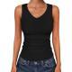 V-neck Ribbed Slim-fit Sleeveless Knit Top Stylish And Casual
