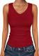 V-neck Ribbed Slim-fit Sleeveless Knit Top Stylish And Casual