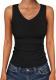 V-neck Ribbed Slim-fit Sleeveless Knit Top Stylish And Casual