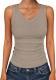 V-neck Ribbed Slim-fit Sleeveless Knit Top Stylish And Casual