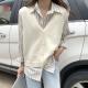 V-neck Sleeveless Solid-color Sweater Vest Small Cardigan